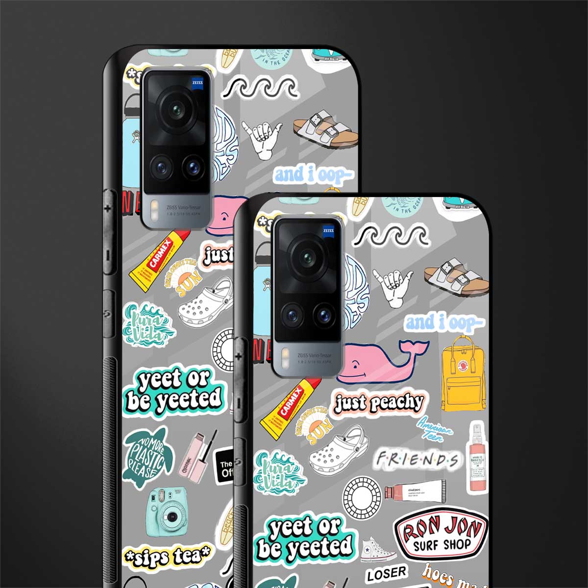 american teen sticker collage glass case for vivo x60 image-2