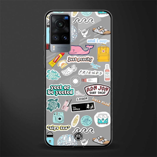 american teen sticker collage glass case for vivo x60 image