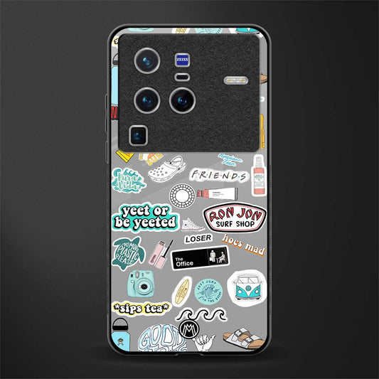 american teen sticker collage glass case for vivo x80 pro 5g image