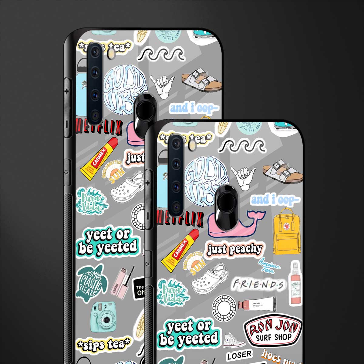american teen sticker collage glass case for samsung a21 image-2