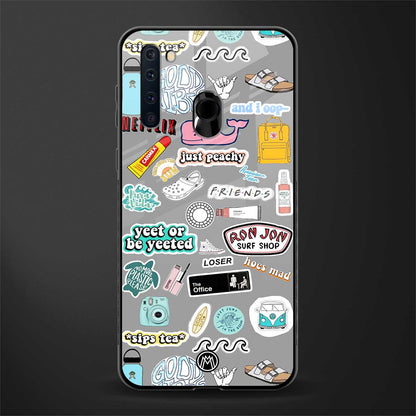 american teen sticker collage glass case for samsung a21 image