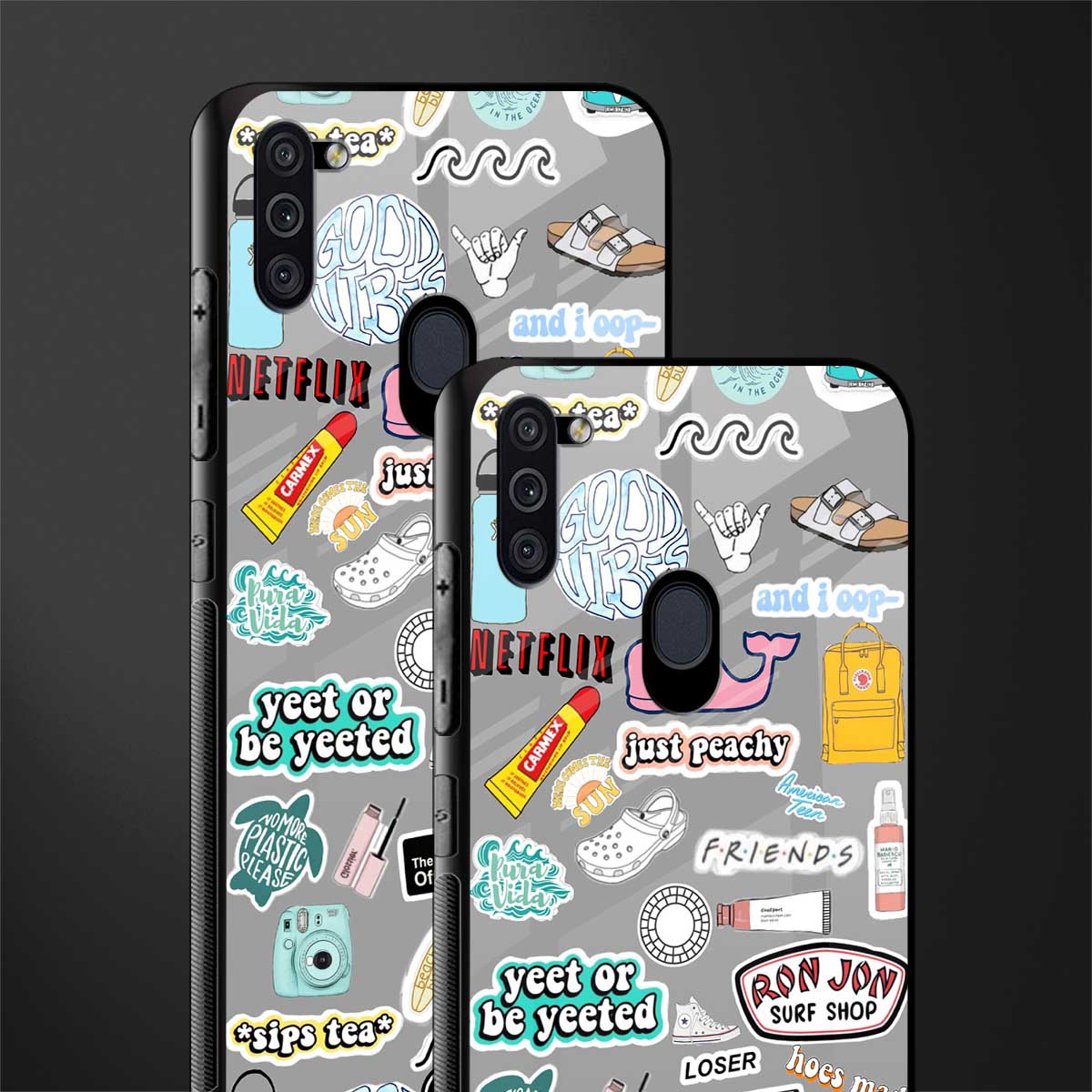 american teen sticker collage glass case for samsung galaxy m11 image-2