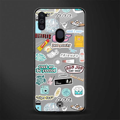 american teen sticker collage glass case for samsung galaxy m11 image
