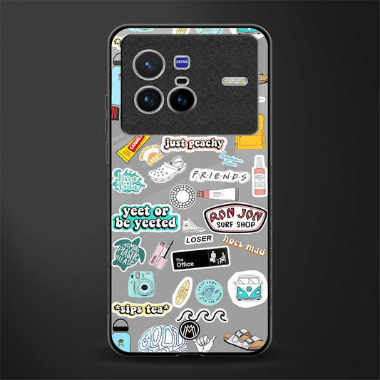 american teen sticker collage glass case for vivo x80 image