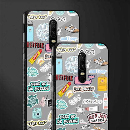 american teen sticker collage glass case for oneplus 6 image-2