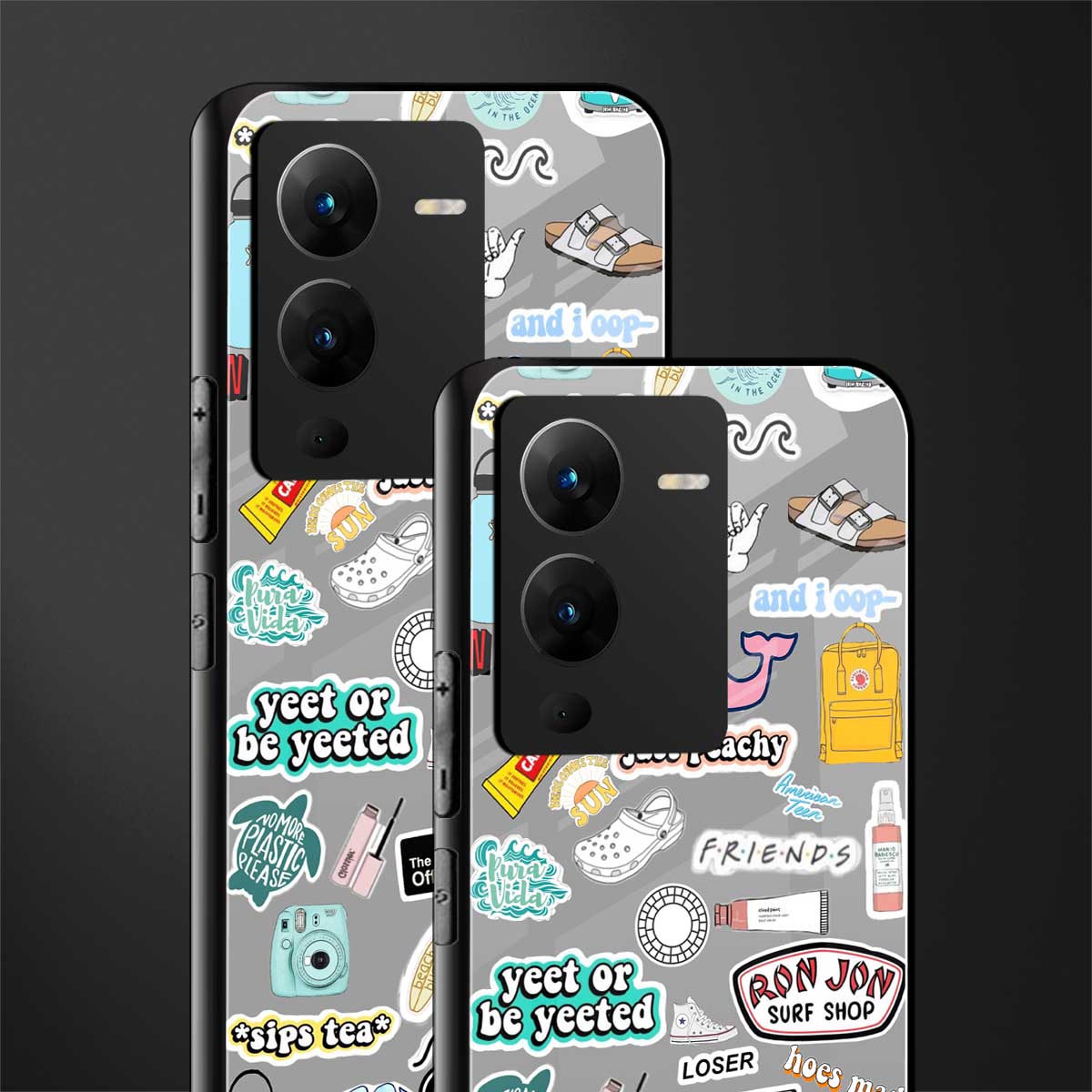 american teen sticker collage back phone cover | glass case for vivo v25 pro 5g