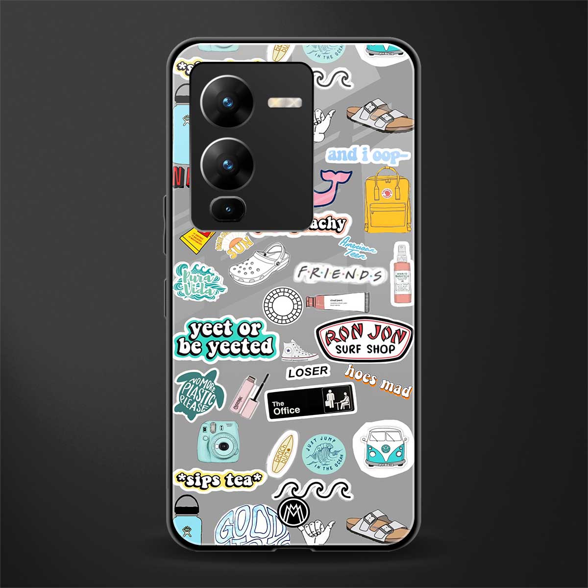 american teen sticker collage back phone cover | glass case for vivo v25 pro 5g