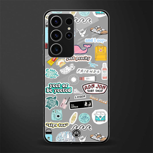 american teen sticker collage glass case for phone case | glass case for samsung galaxy s23 ultra