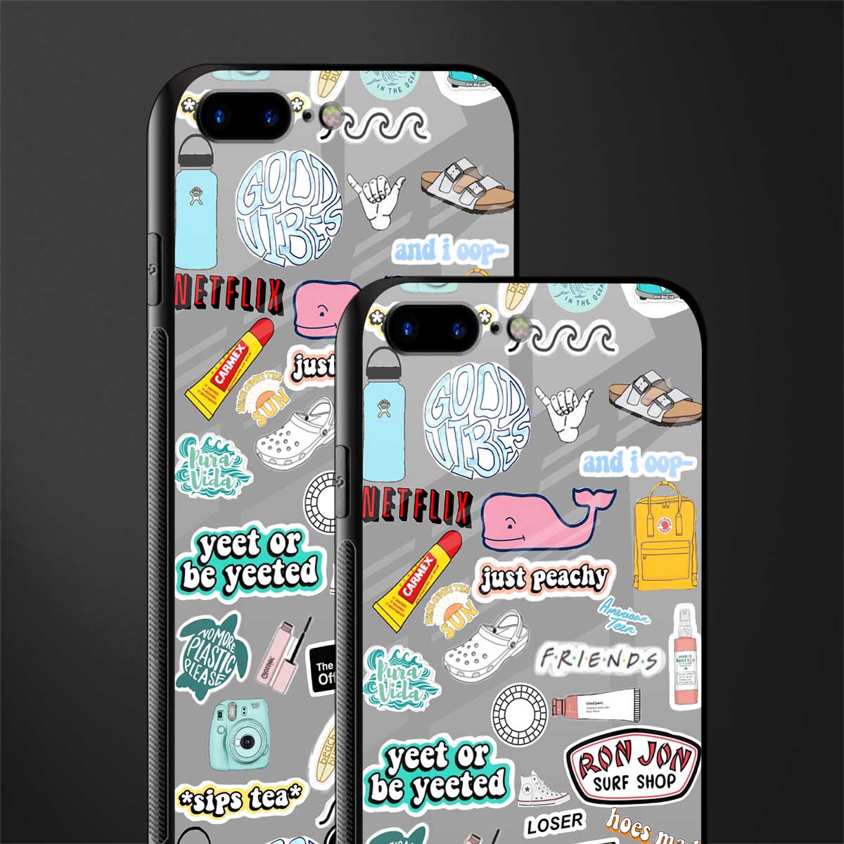 american teen sticker collage glass case for iphone 8 plus image-2