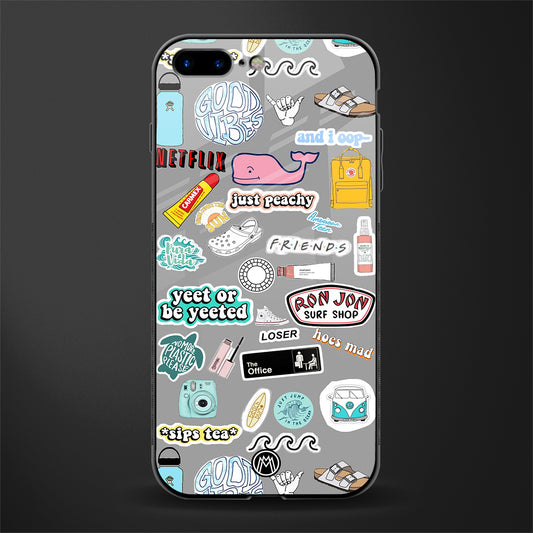 american teen sticker collage glass case for iphone 8 plus image