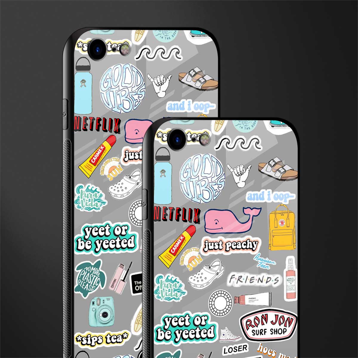 american teen sticker collage glass case for iphone 8 image-2