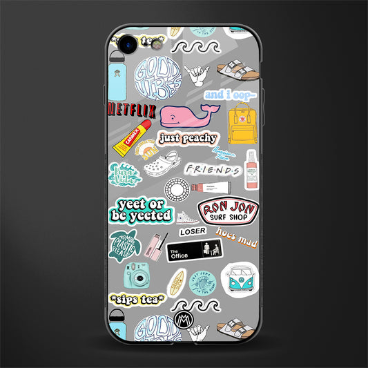 american teen sticker collage glass case for iphone 7 image
