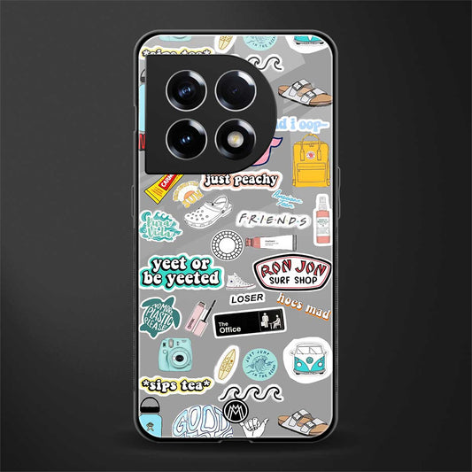 american teen sticker collage back phone cover | glass case for oneplus 11
