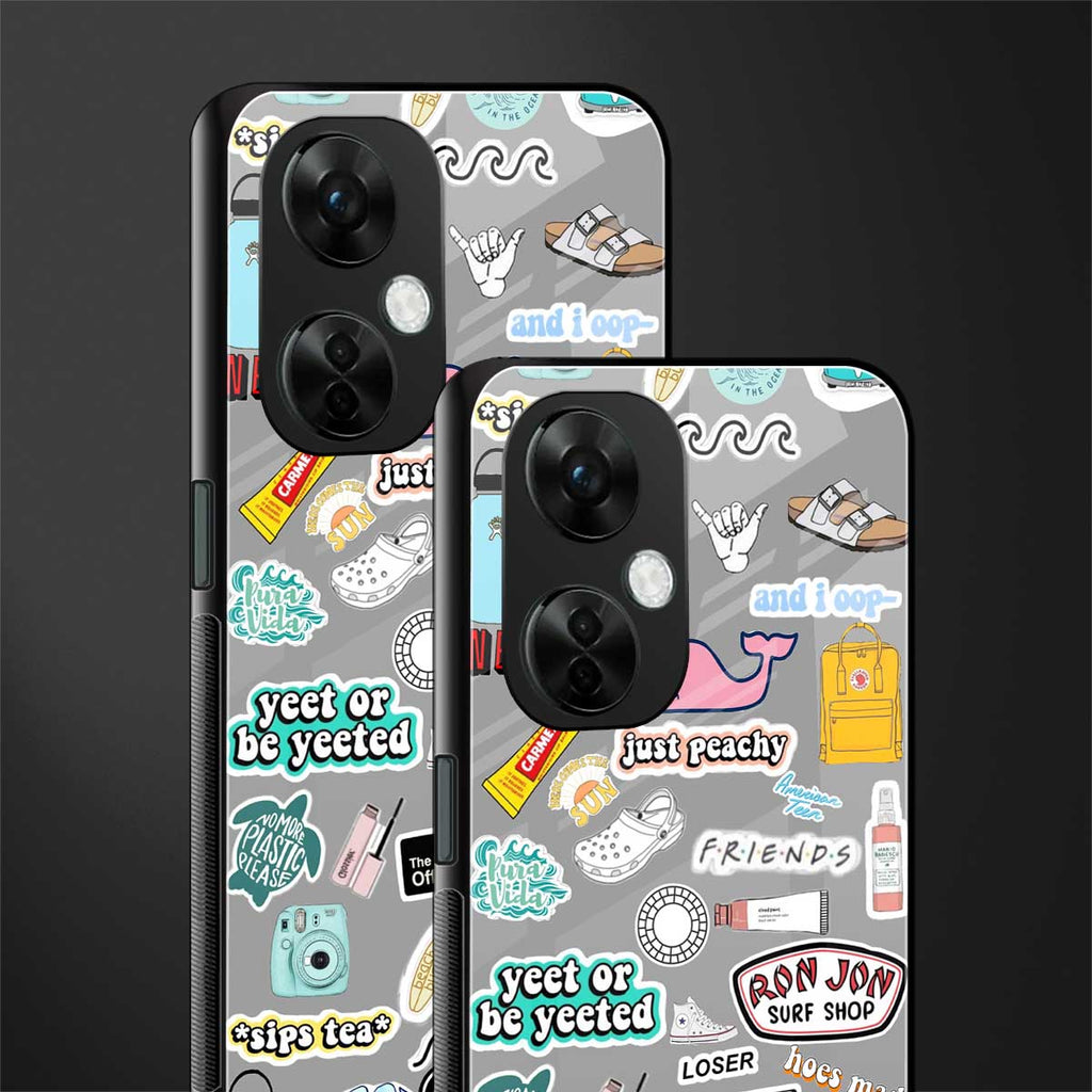 american teen sticker collage back phone cover | glass case for oneplus nord ce 3 lite