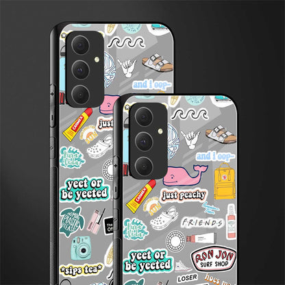 american teen sticker collage back phone cover | glass case for samsung galaxy a54 5g