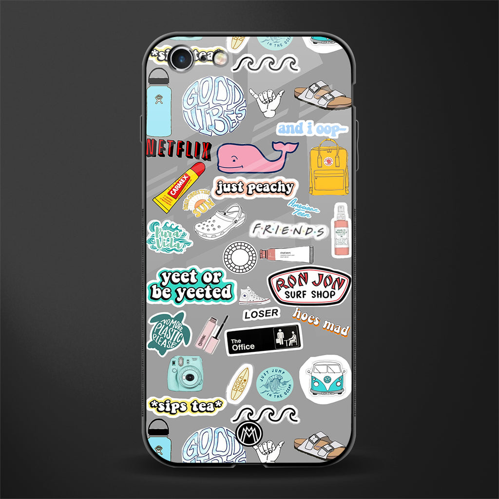 american teen sticker collage glass case for iphone 6 plus image