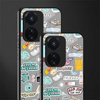 american teen sticker collage back phone cover | glass case for vivo t1 44w 4g