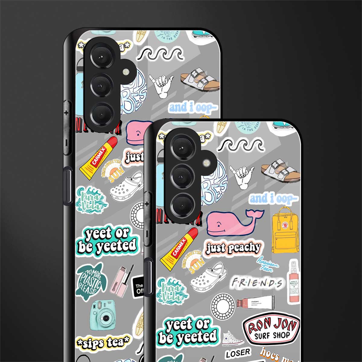 american teen sticker collage back phone cover | glass case for samsun galaxy a24 4g