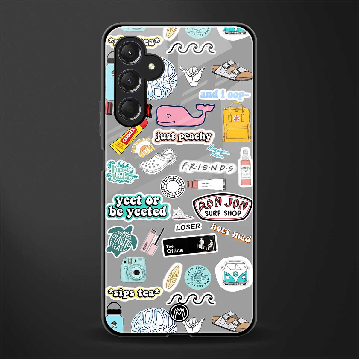 american teen sticker collage back phone cover | glass case for samsun galaxy a24 4g