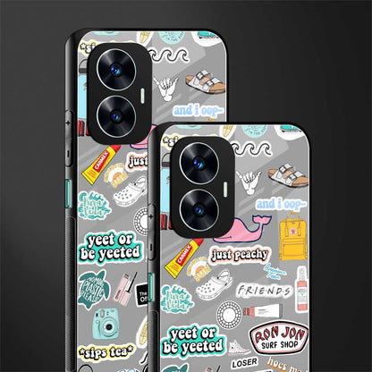 american teen sticker collage back phone cover | glass case for realme c55