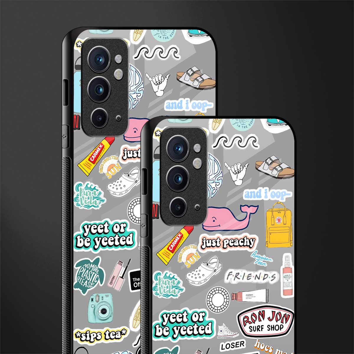 american teen sticker collage glass case for oneplus 9rt image-2
