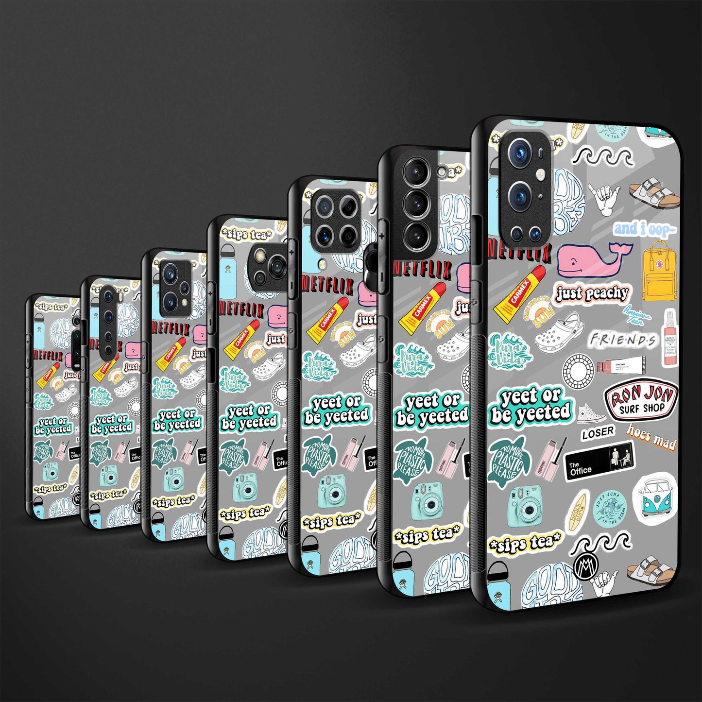 american teen sticker collage glass case for iphone 12 image-3