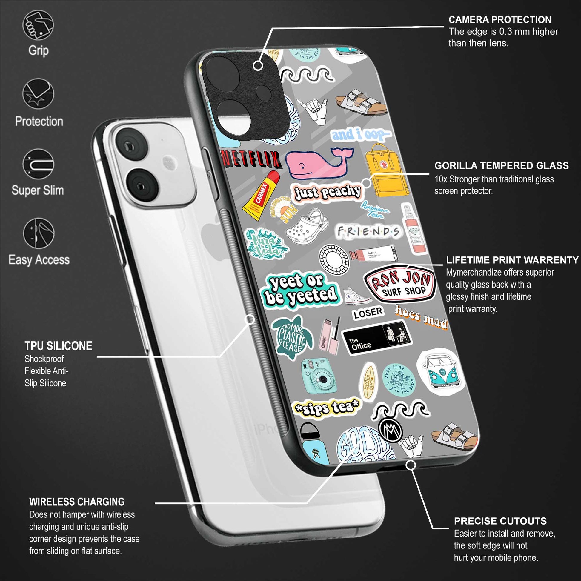 american teen sticker collage glass case for poco c31 image-4