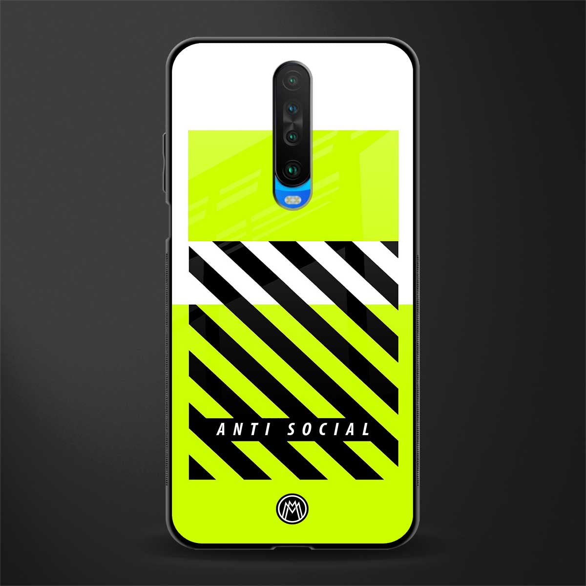 anti social glass case for poco x2 image