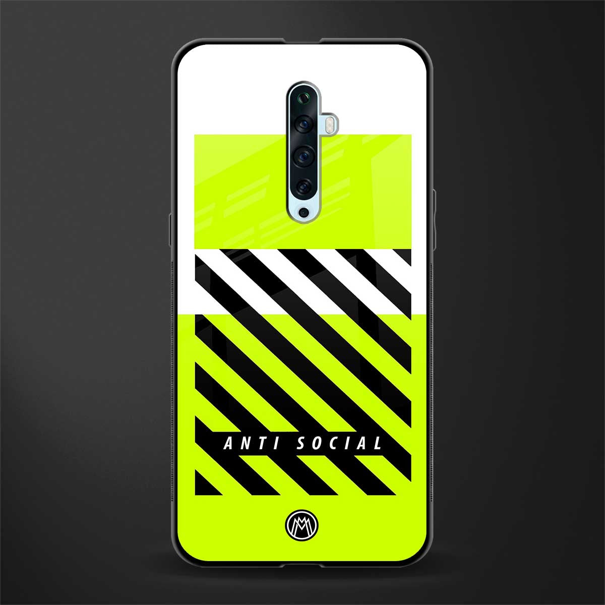 anti social glass case for oppo reno 2f image