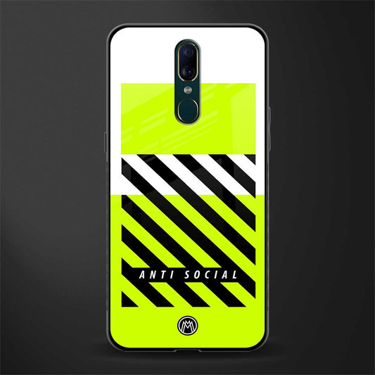 anti social glass case for oppo a9 image