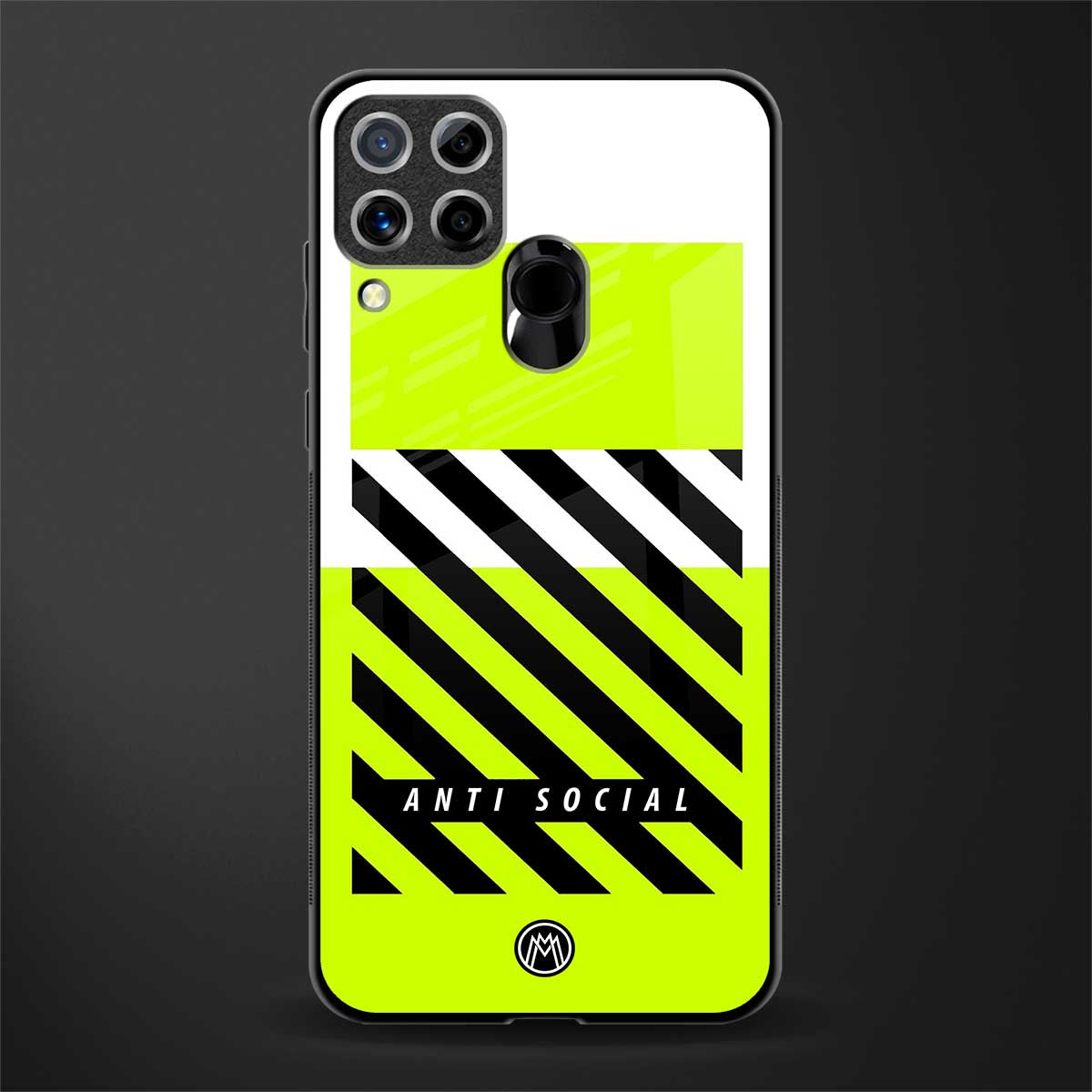 anti social glass case for realme c15 image