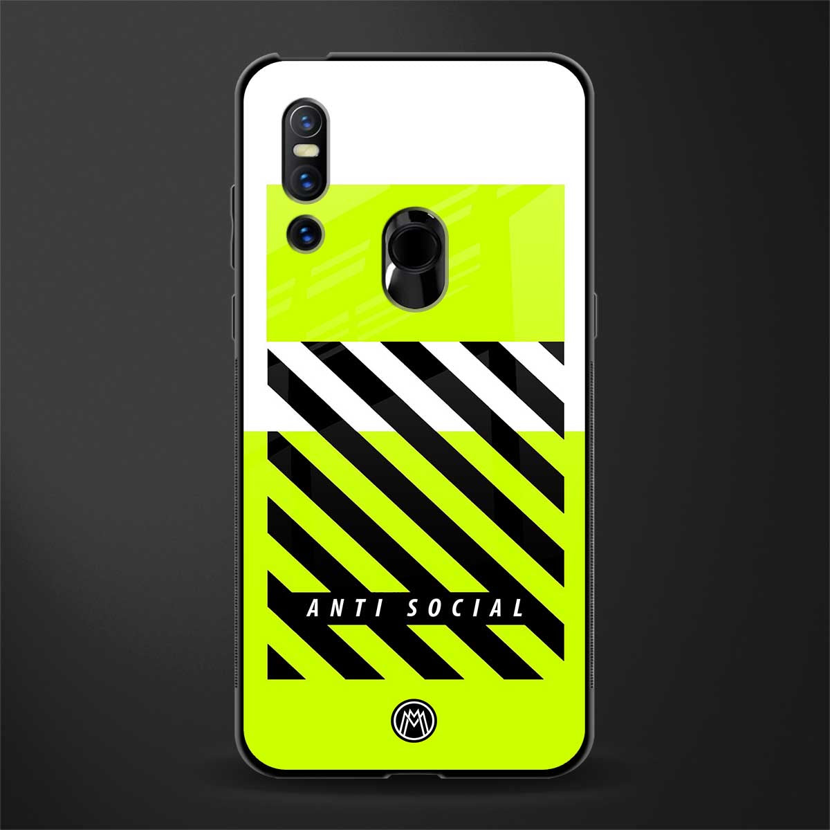 anti social glass case for vivo v15 image