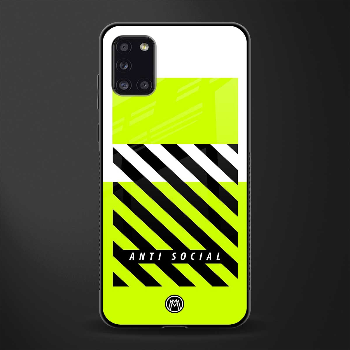 anti social glass case for samsung galaxy a31 image