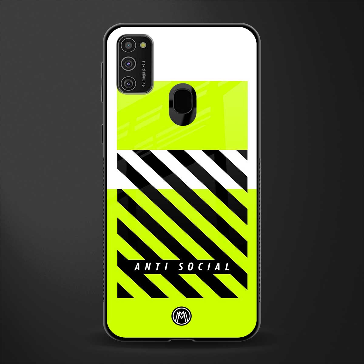 anti social glass case for samsung galaxy m21 image