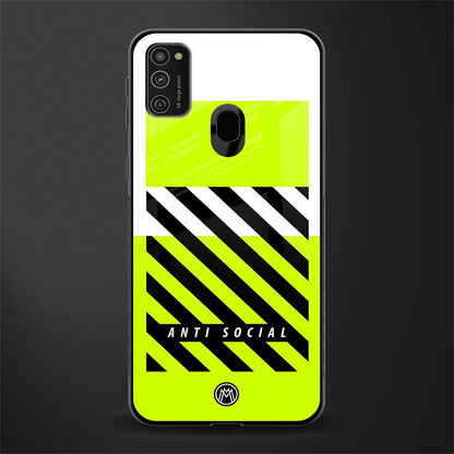 anti social glass case for samsung galaxy m21 image