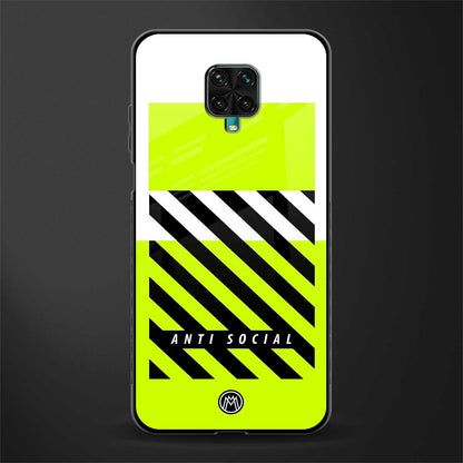 anti social glass case for redmi note 9 pro max image