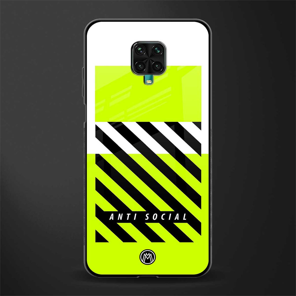 anti social glass case for redmi note 9 pro image