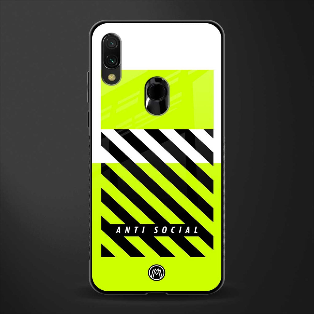 anti social glass case for redmi 7redmi y3 image