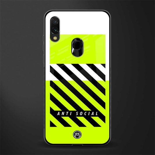 anti social glass case for redmi y3 image