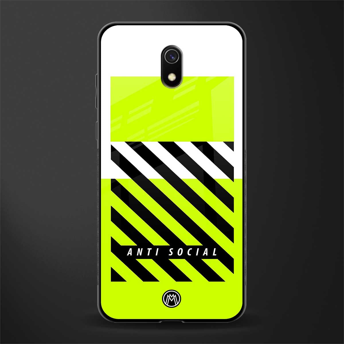 anti social glass case for redmi 8a image