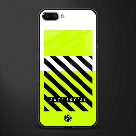 anti social glass case for oppo a3s image