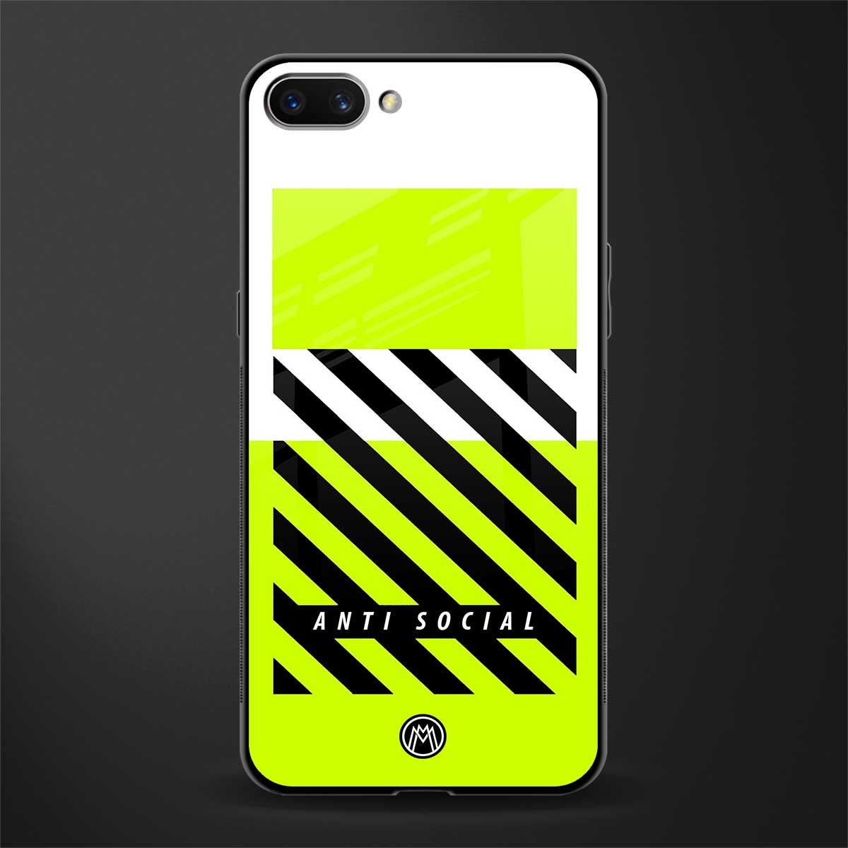 anti social glass case for realme c1 image