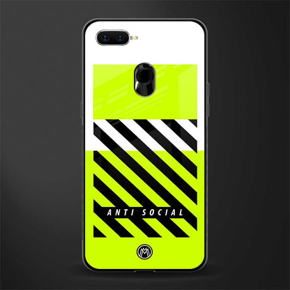 anti social glass case for oppo a12 image