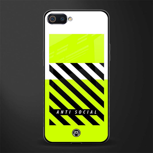 anti social glass case for realme c2 image