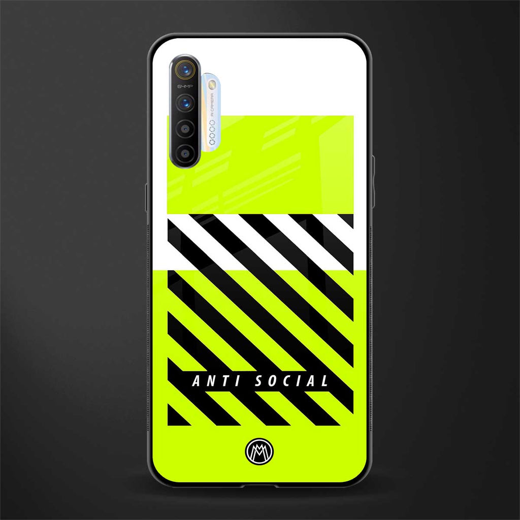 anti social glass case for realme xt image