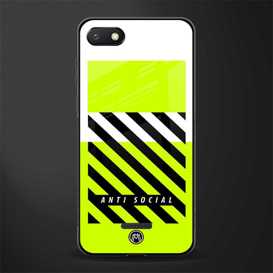 anti social glass case for redmi 6a image