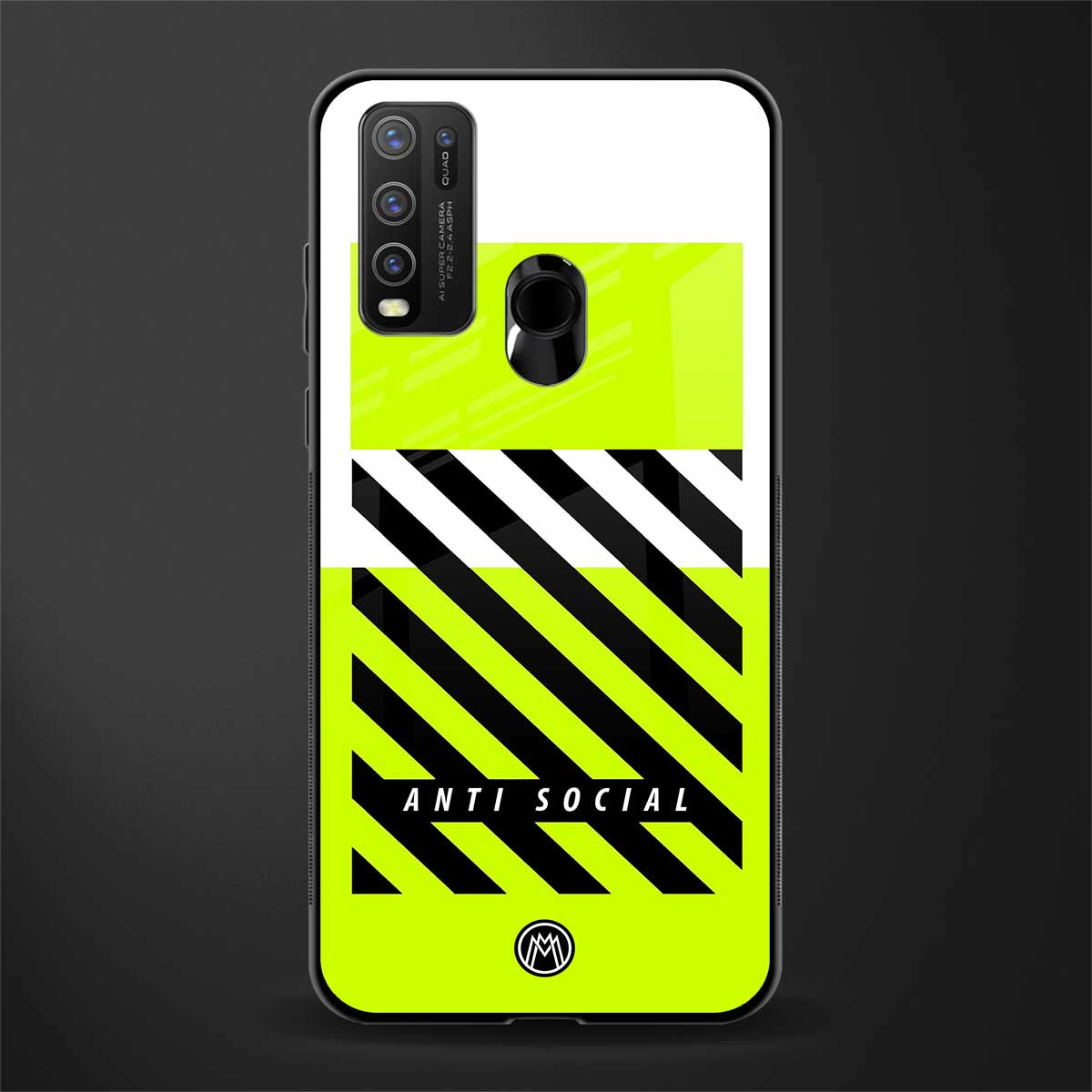 anti social glass case for vivo y30 image