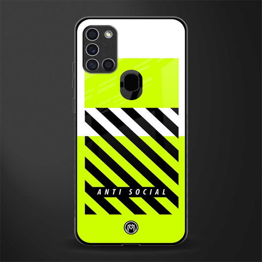 anti social glass case for samsung galaxy a21s image