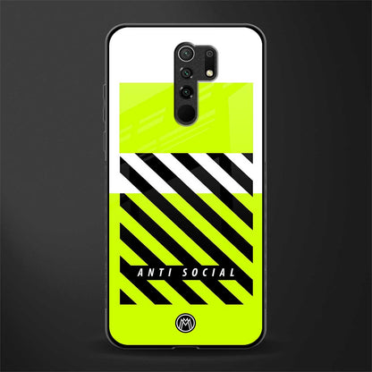 anti social glass case for redmi 9 prime image