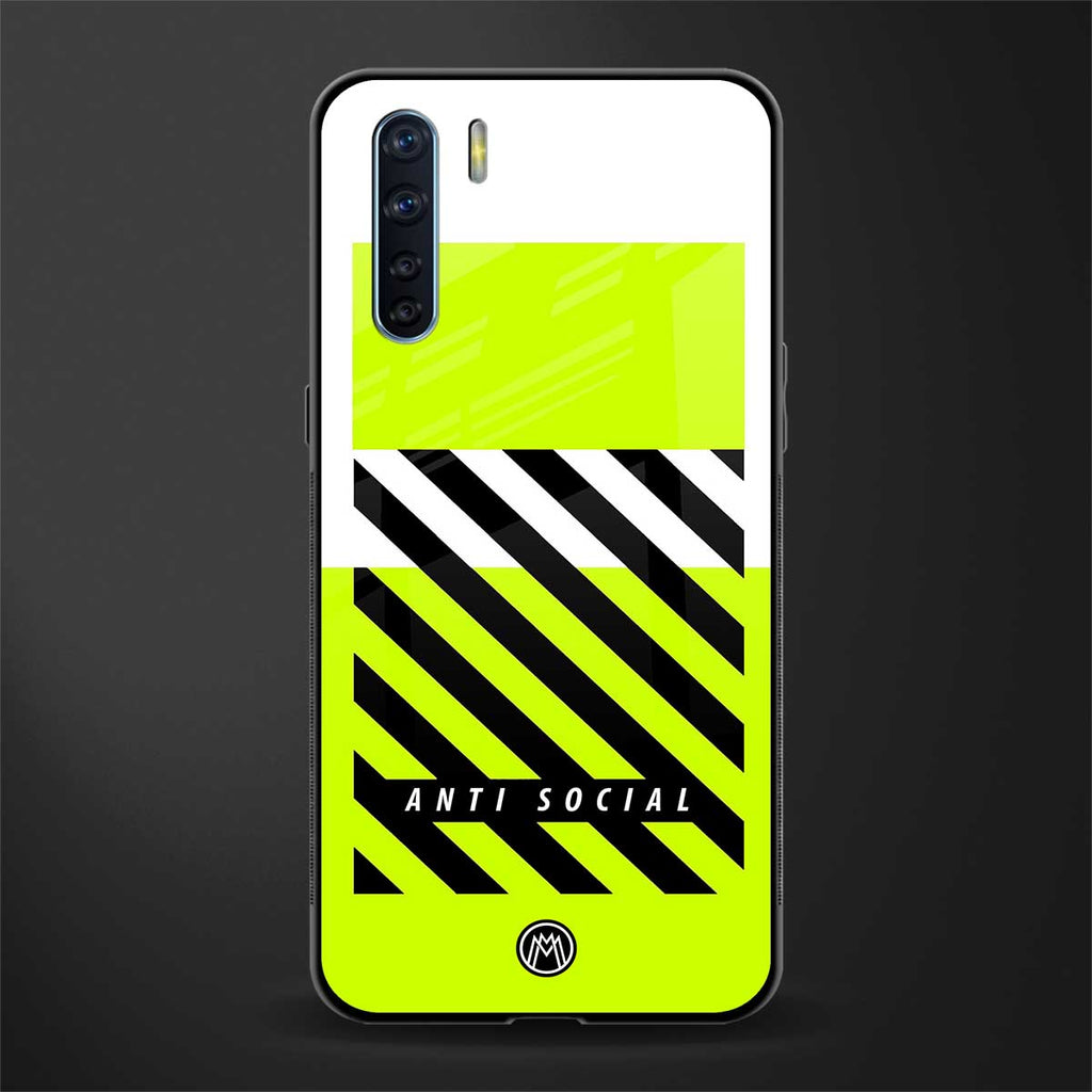 anti social glass case for oppo f15 image